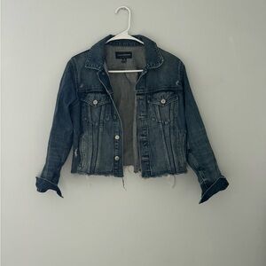 Lucky Brand Frayed Hem Blue Denim Jacket